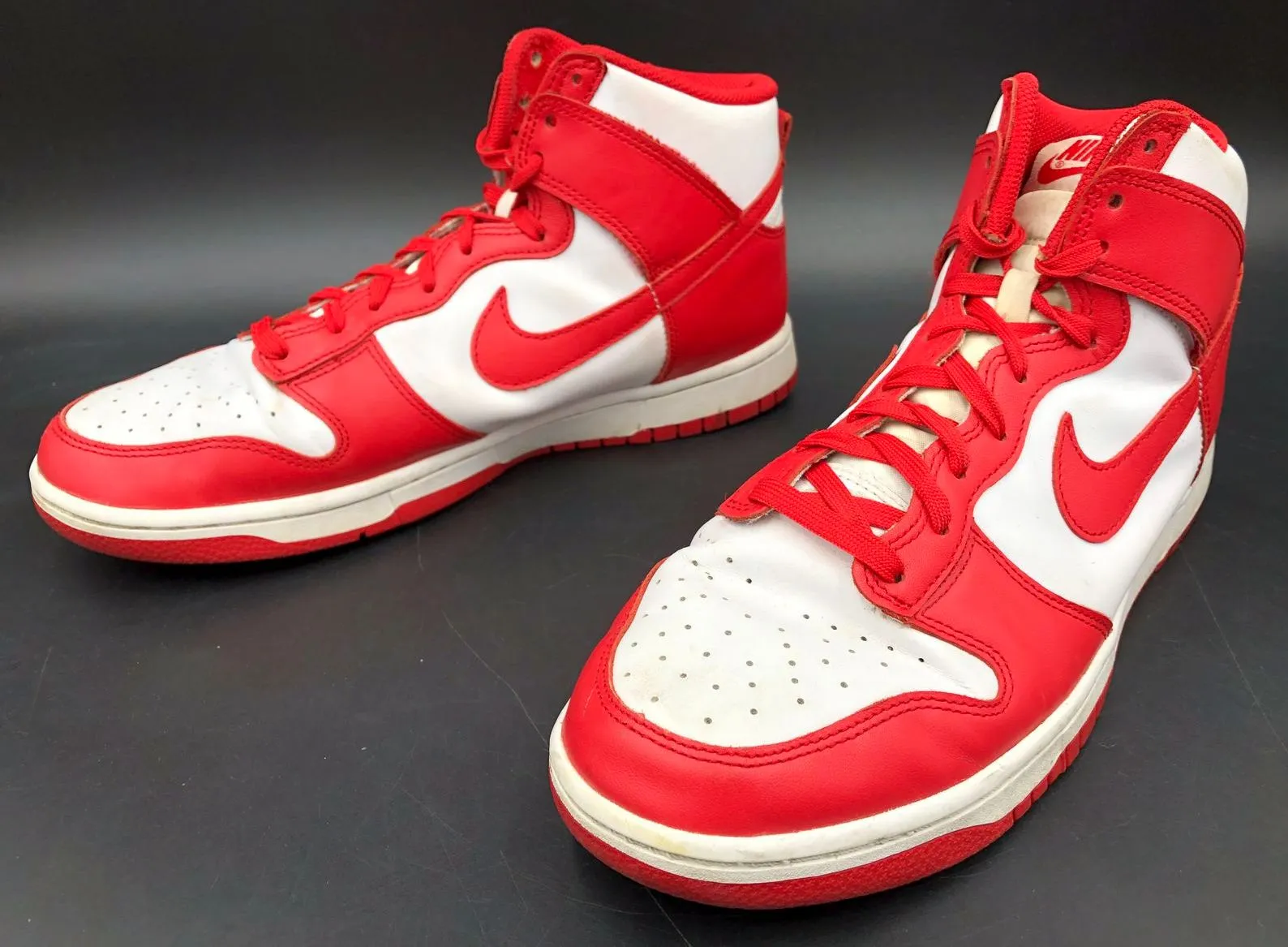 Nike Dunk High Men's 'Championship Red' & White Sneakers - Size 10.5 ( COA)