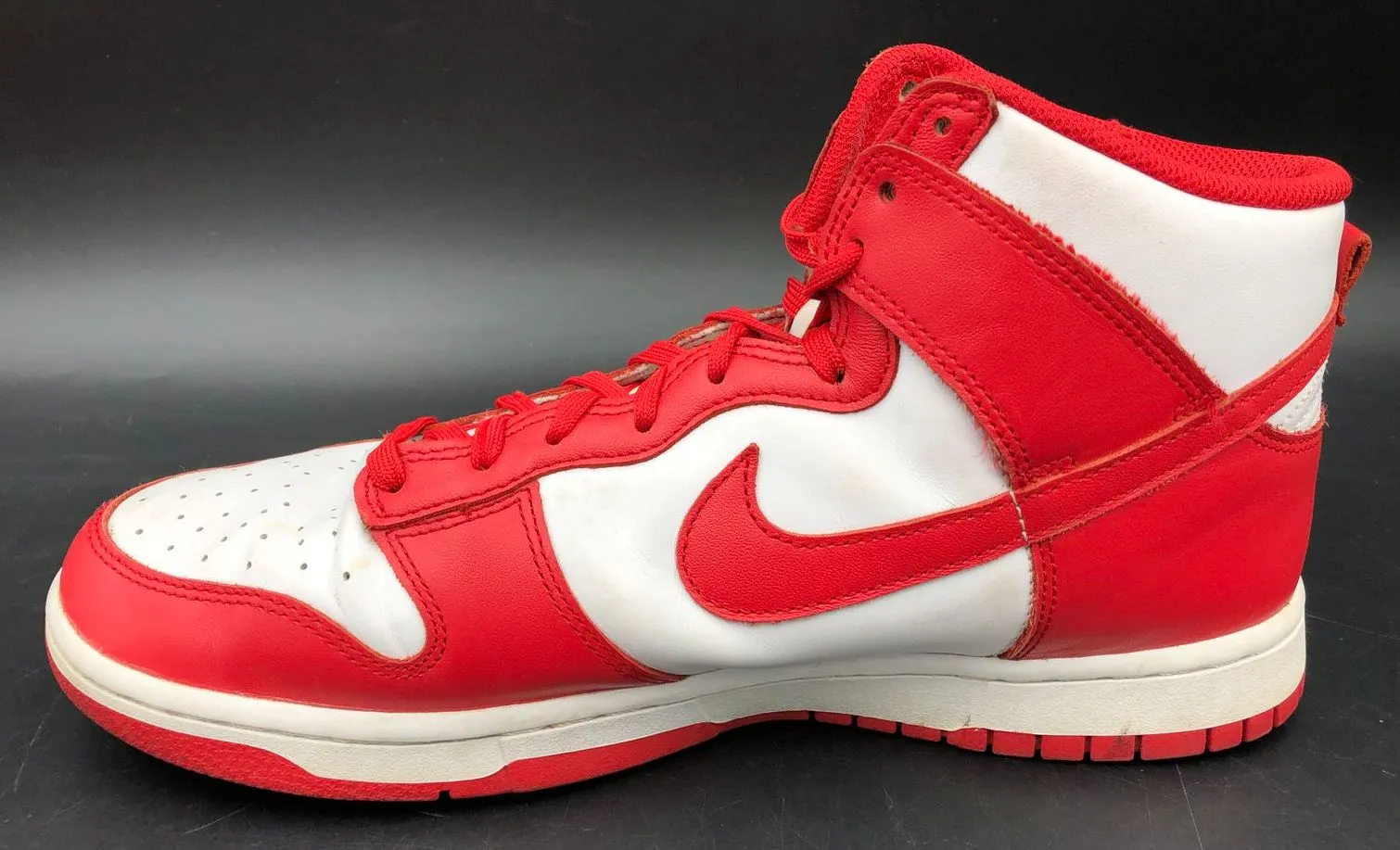 Nike Dunk High Men's 'Championship Red' & White Sneakers - Size 10.5 ( COA)