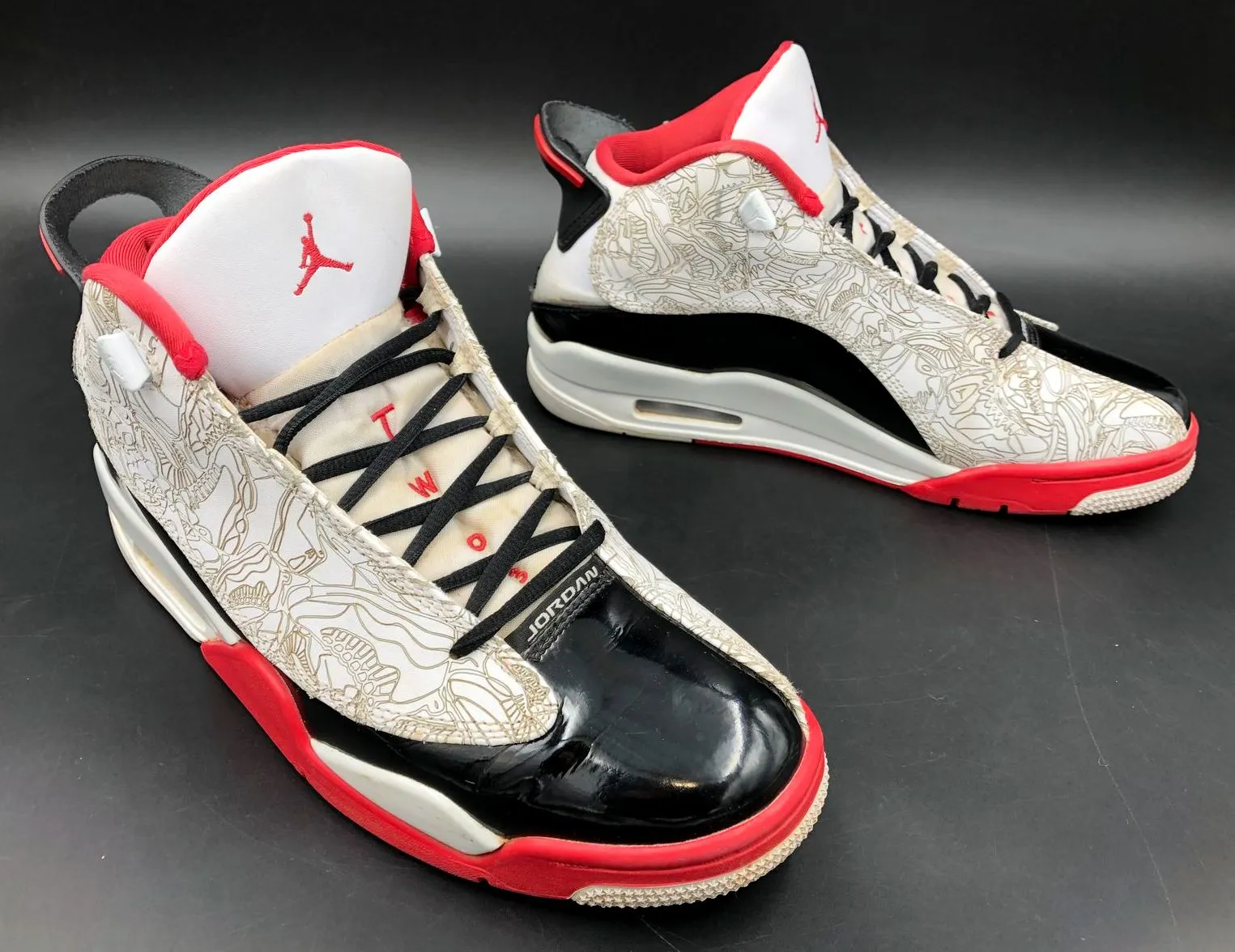 Nike Jordan Dub Zero Men's 'Varsity Red' & White/Black Sneakers - Size 8 ( COA)