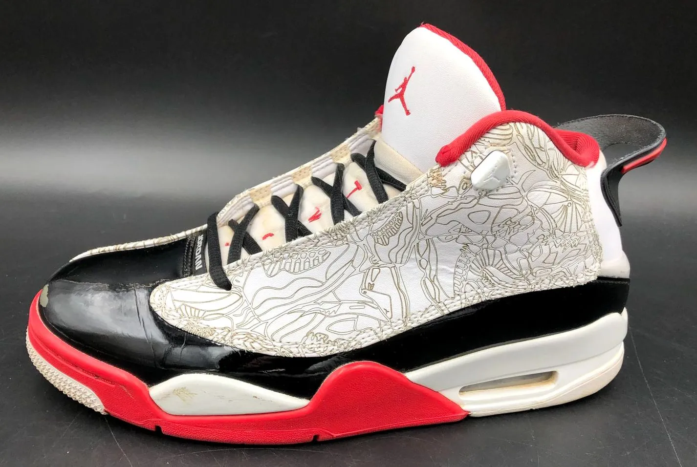 Nike Jordan Dub Zero Men's 'Varsity Red' & White/Black Sneakers - Size 8 ( COA)