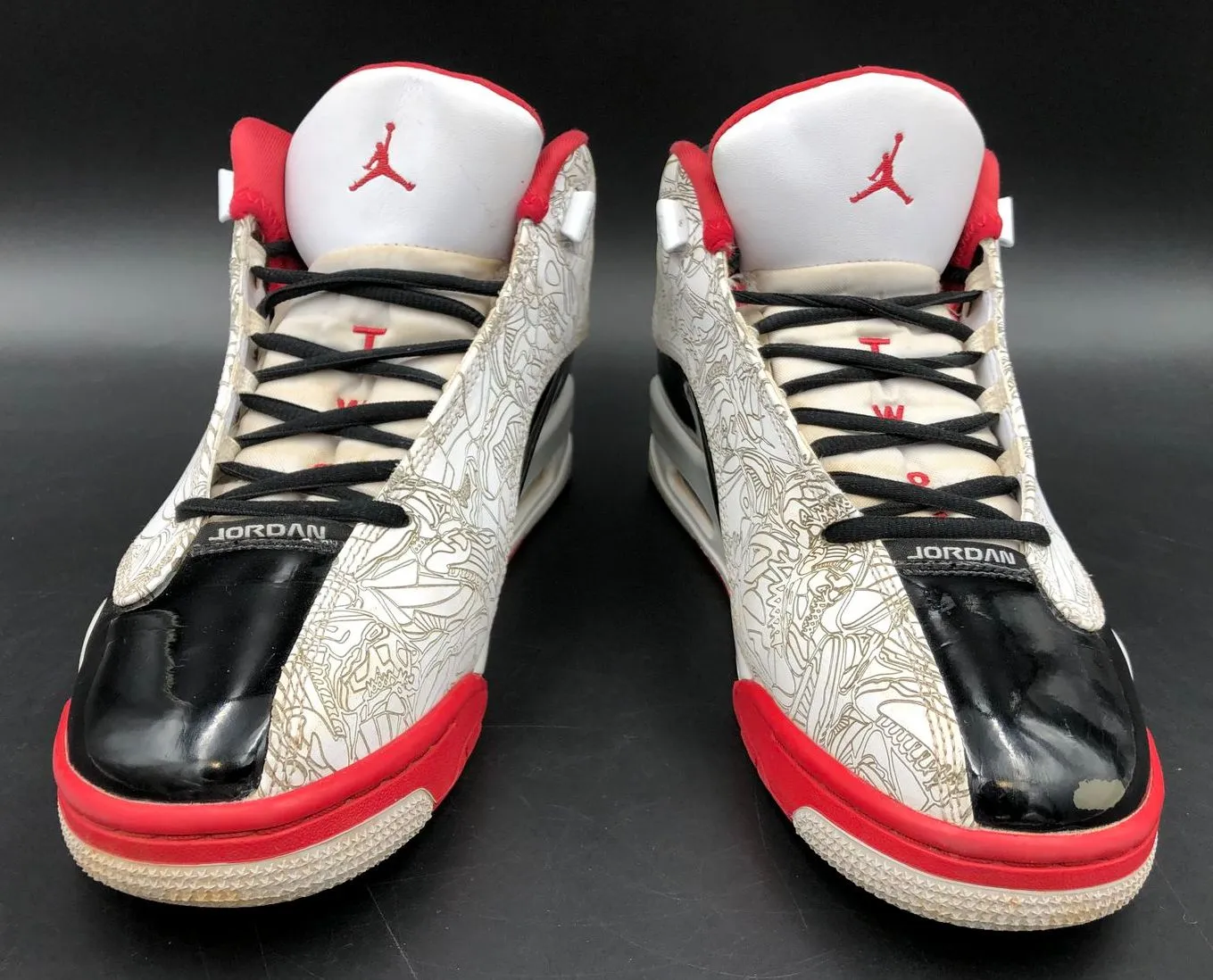 Nike Jordan Dub Zero Men's 'Varsity Red' & White/Black Sneakers - Size 8 ( COA)
