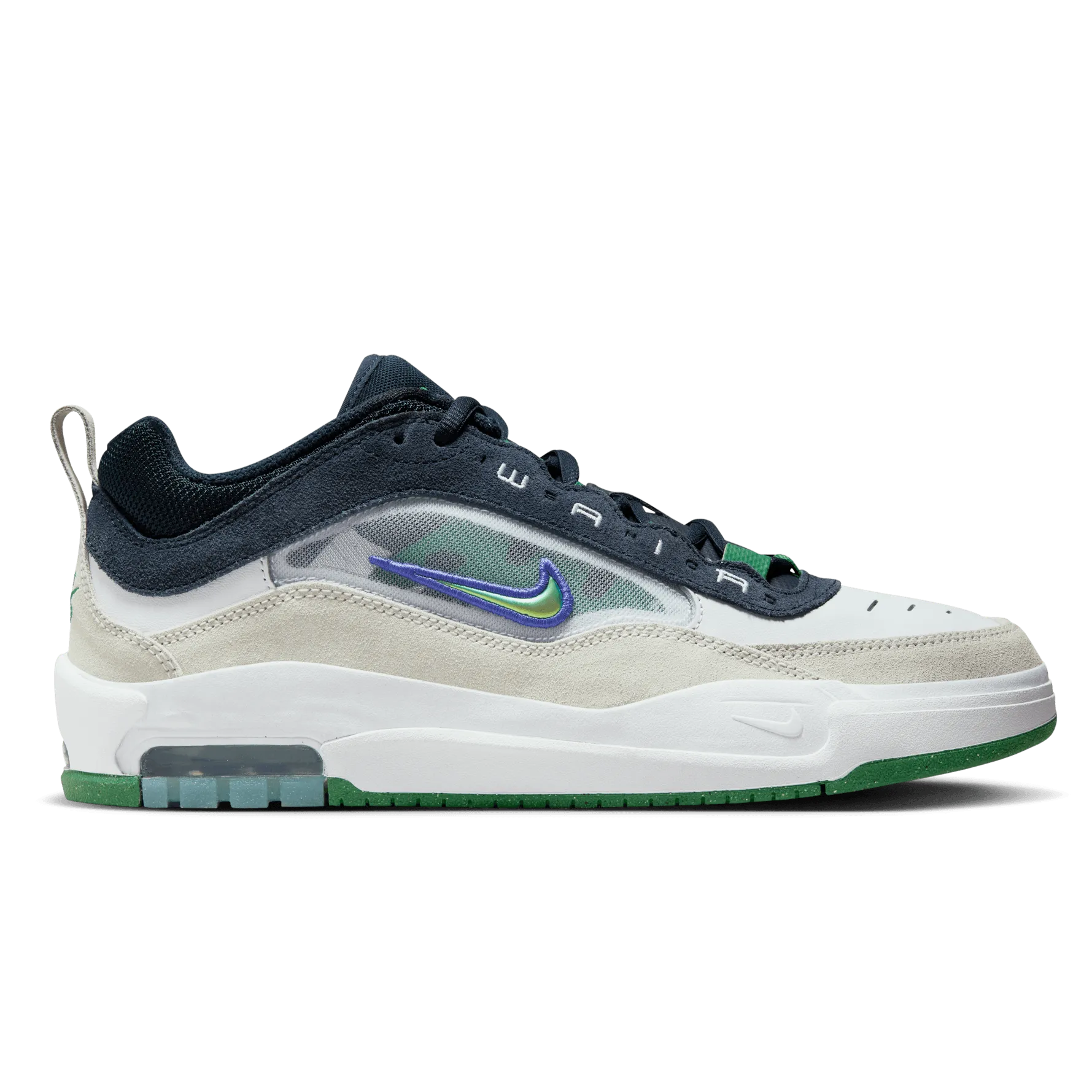Nike SB Air Max Ishod 2 Skateboard Shoe - White/Persian Violet-Obisidian-Pine Green