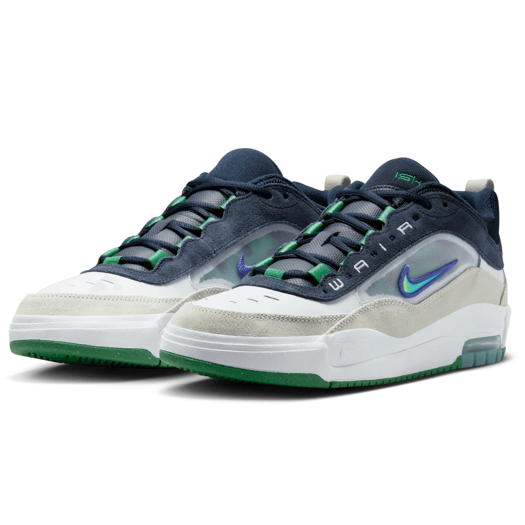Nike SB Air Max Ishod 2 Skateboard Shoe - White/Persian Violet-Obisidian-Pine Green