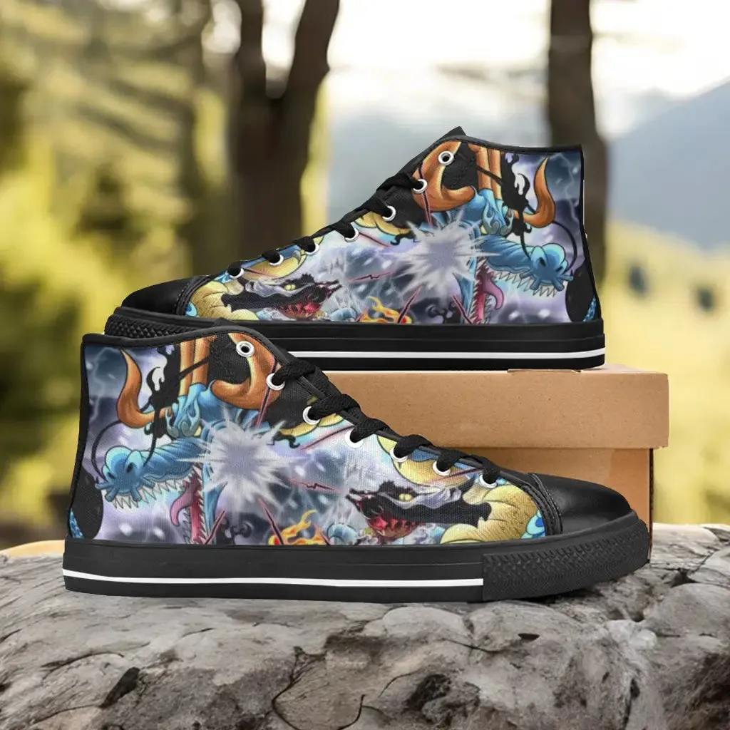 One Piece Straw Hat Kaido vs Monkey D Luffy Shoes High Top Sneakers for Kids and Adults