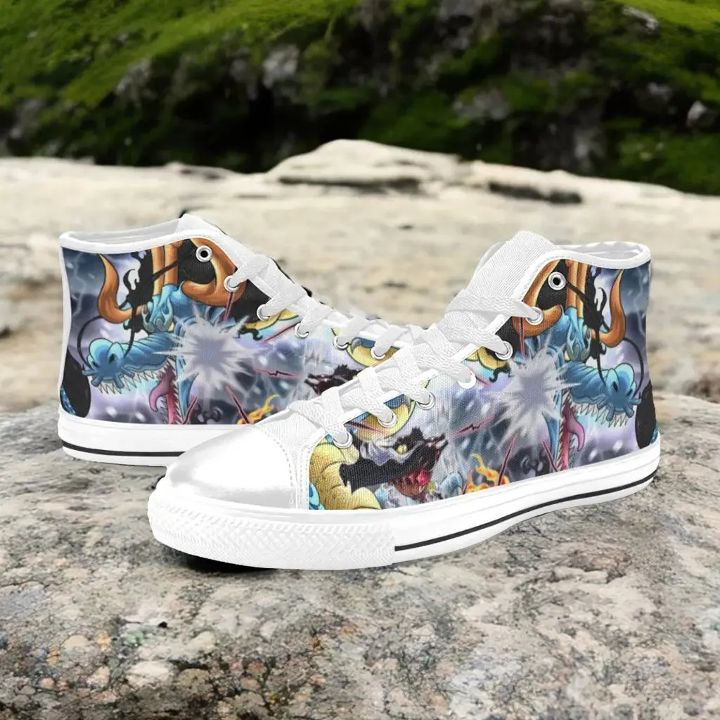 One Piece Straw Hat Kaido vs Monkey D Luffy Shoes High Top Sneakers for Kids and Adults