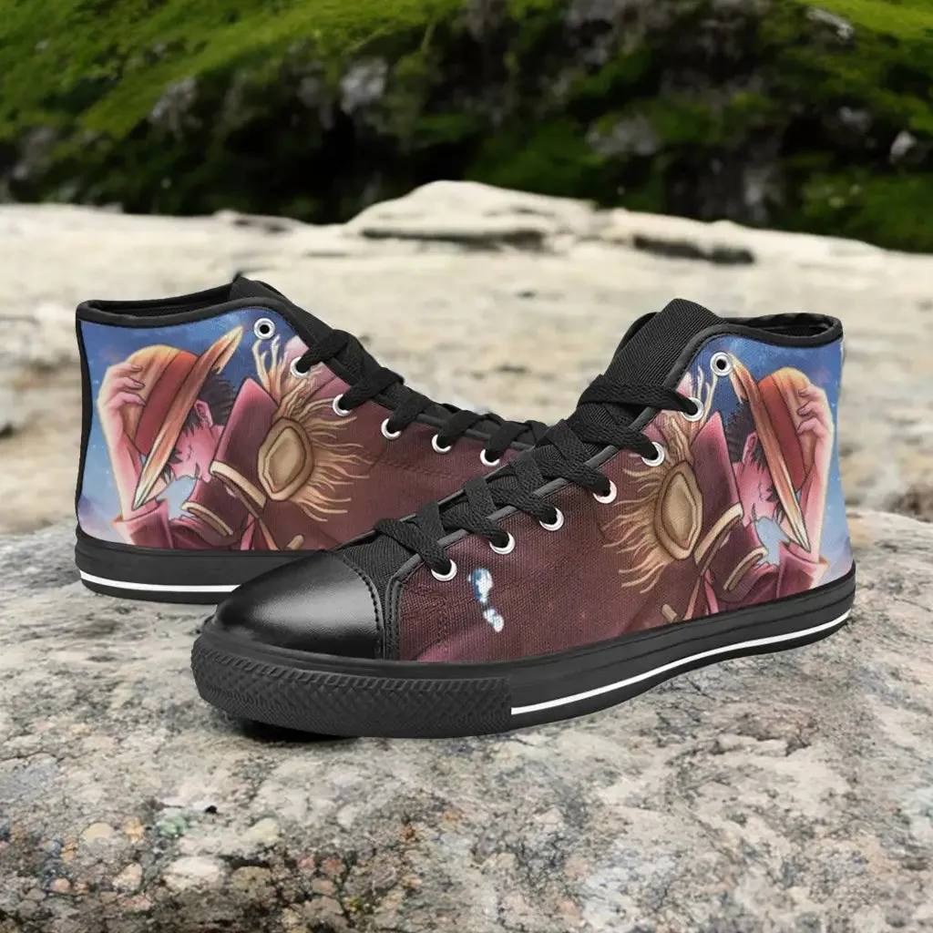 One Piece Straw Hat Monkey D Luffy Shoes High Top Sneakers for Kids and Adults