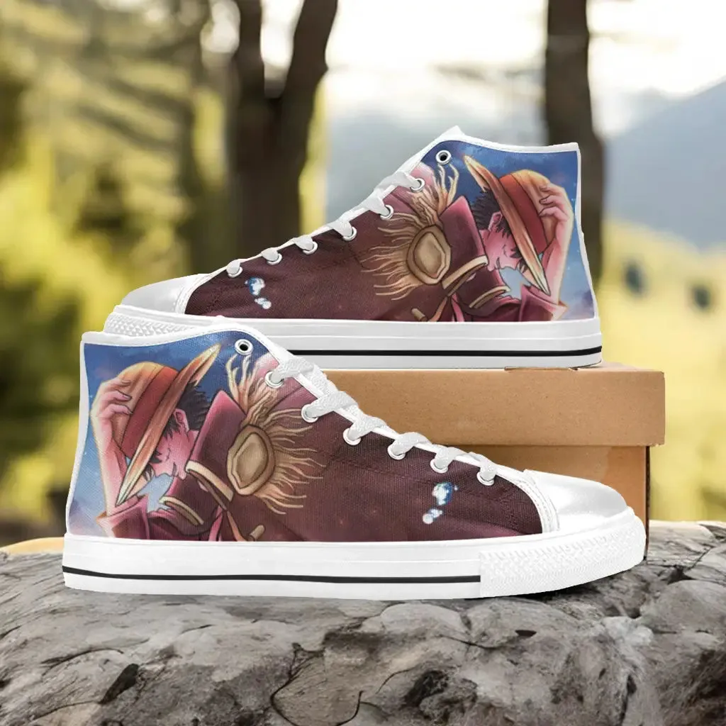 One Piece Straw Hat Monkey D Luffy Shoes High Top Sneakers for Kids and Adults