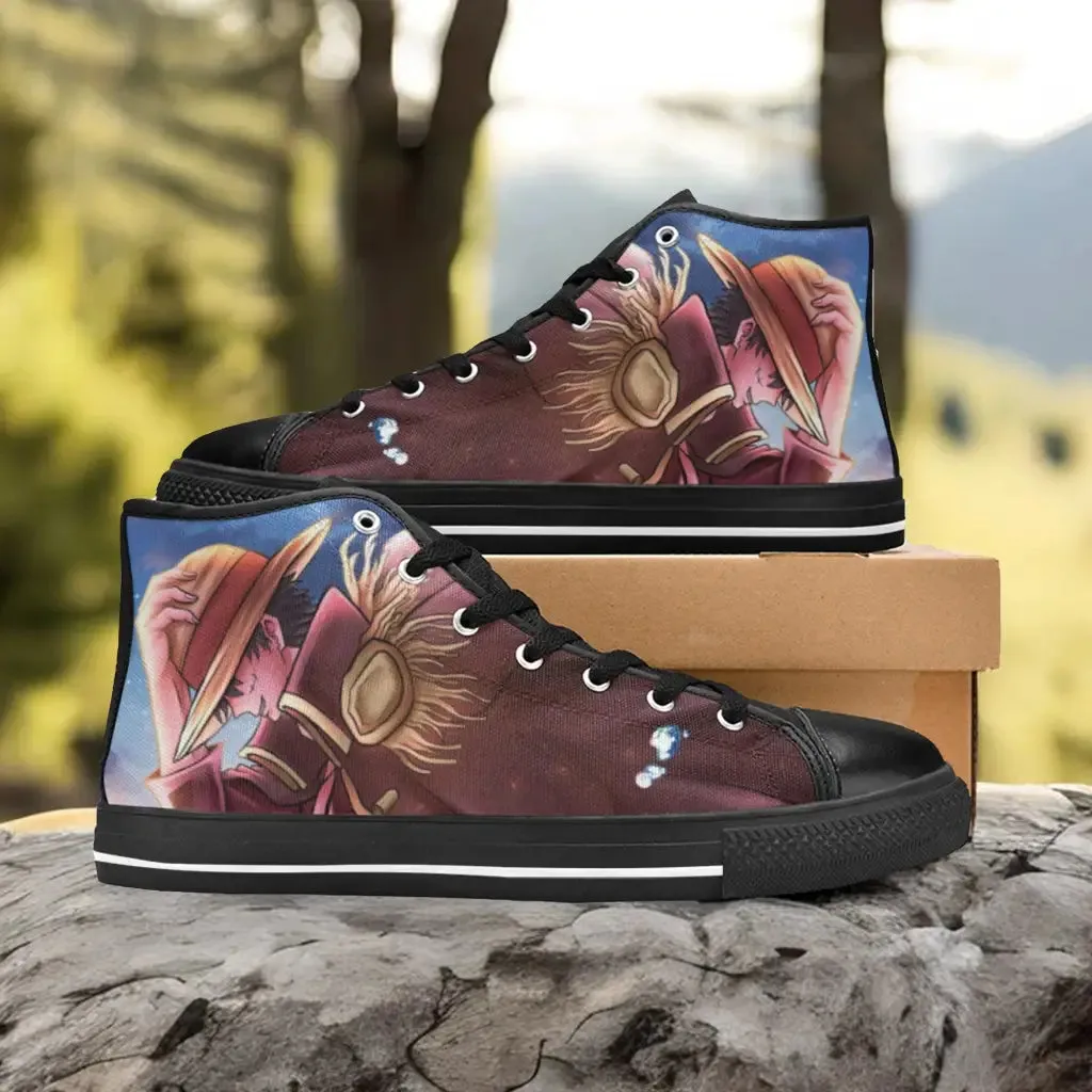 One Piece Straw Hat Monkey D Luffy Shoes High Top Sneakers for Kids and Adults