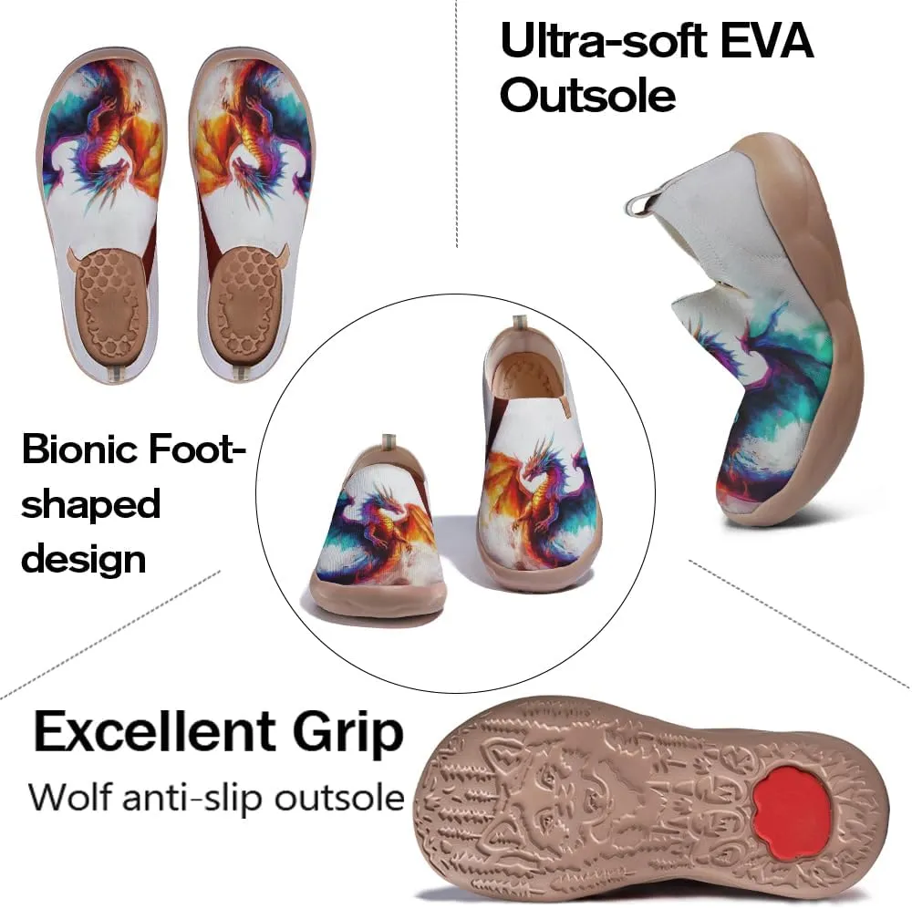 Onehorse Footwear for Womens Comfortable Loafers Painted Travel Shoes Casual Breathable Slip-Ons