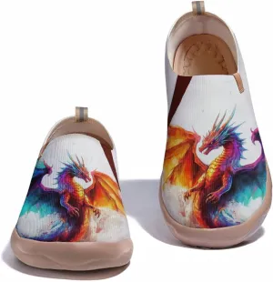 Onehorse Footwear for Womens Comfortable Loafers Painted Travel Shoes Casual Breathable Slip-Ons