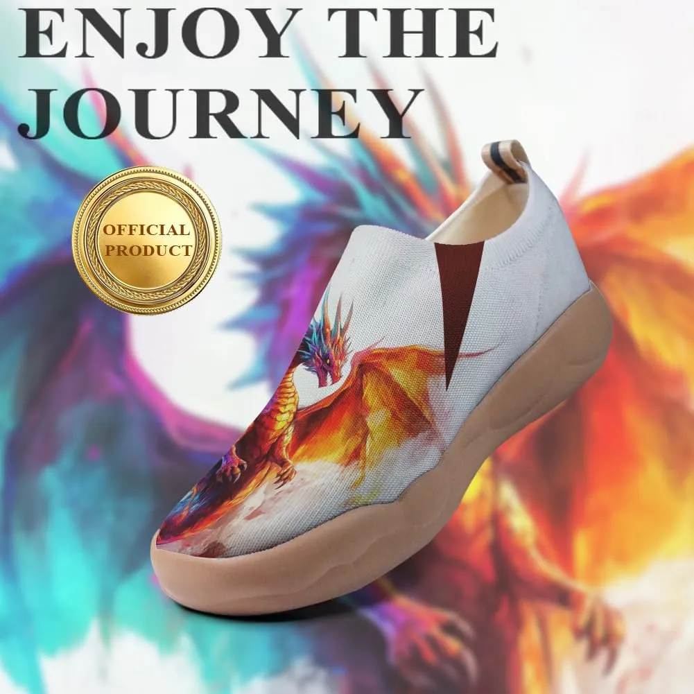 Onehorse Footwear for Womens Comfortable Loafers Painted Travel Shoes Casual Breathable Slip-Ons
