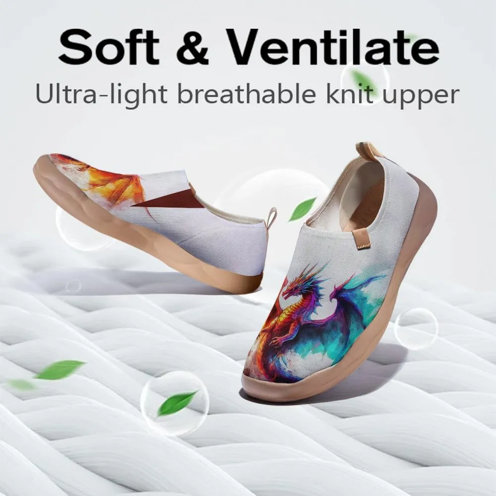 Onehorse Footwear for Womens Comfortable Loafers Painted Travel Shoes Casual Breathable Slip-Ons