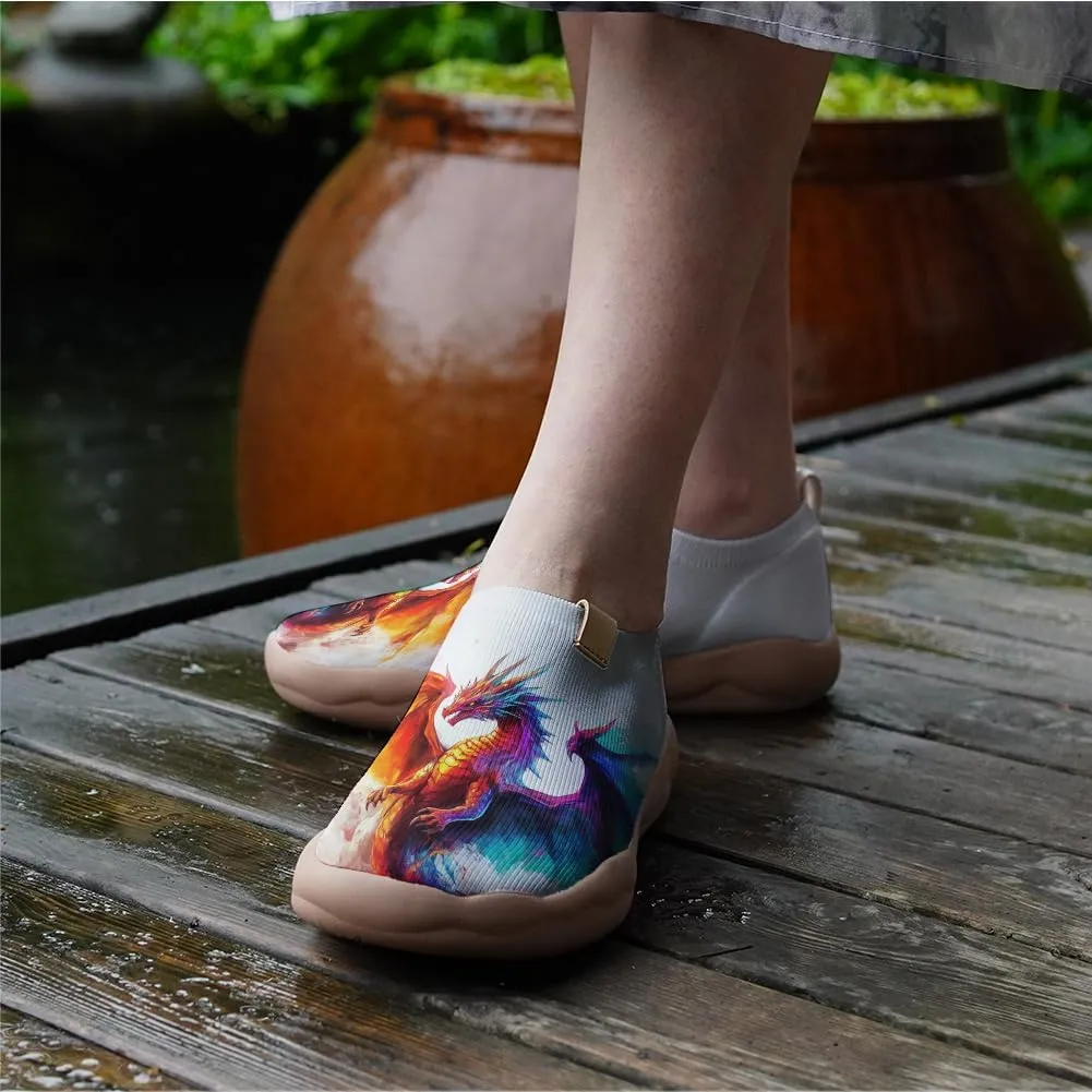 Onehorse Footwear for Womens Comfortable Loafers Painted Travel Shoes Casual Breathable Slip-Ons