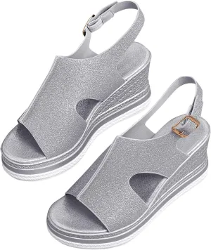 Orthopedic Wedge Sandals for Women Dressy Open Toe Ankle Strap Platform Espadrilles Sandal Boho Flat Non Slip Sandals Beach Casual Shoes