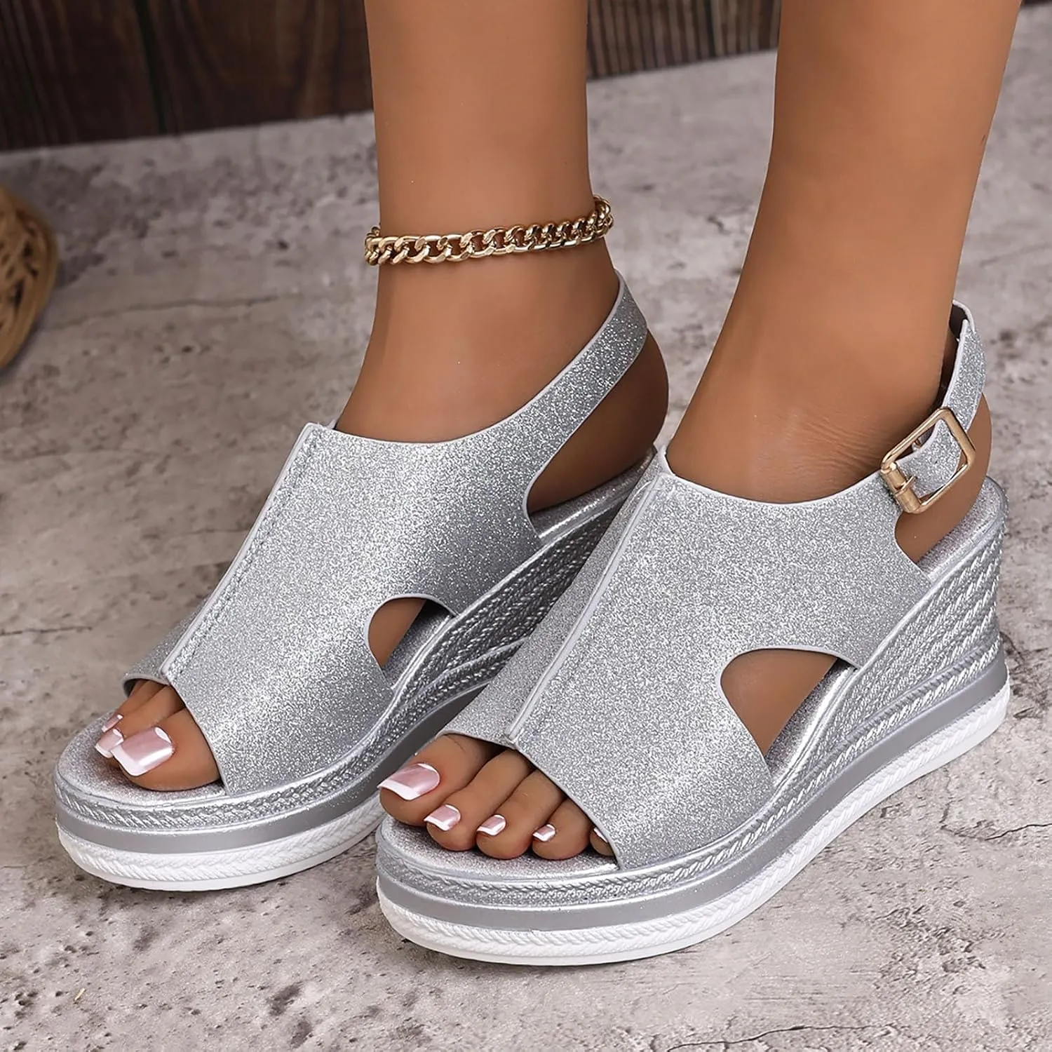 Orthopedic Wedge Sandals for Women Dressy Open Toe Ankle Strap Platform Espadrilles Sandal Boho Flat Non Slip Sandals Beach Casual Shoes