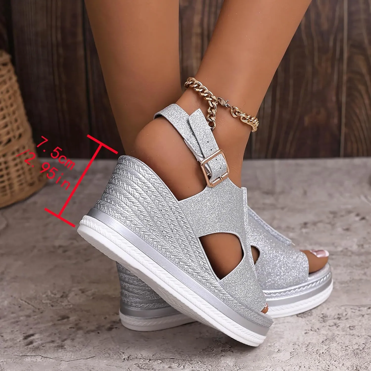 Orthopedic Wedge Sandals for Women Dressy Open Toe Ankle Strap Platform Espadrilles Sandal Boho Flat Non Slip Sandals Beach Casual Shoes