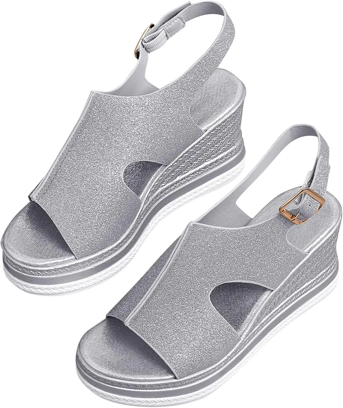 Orthopedic Wedge Sandals for Women Dressy Open Toe Ankle Strap Platform Espadrilles Sandal Boho Flat Non Slip Sandals Beach Casual Shoes