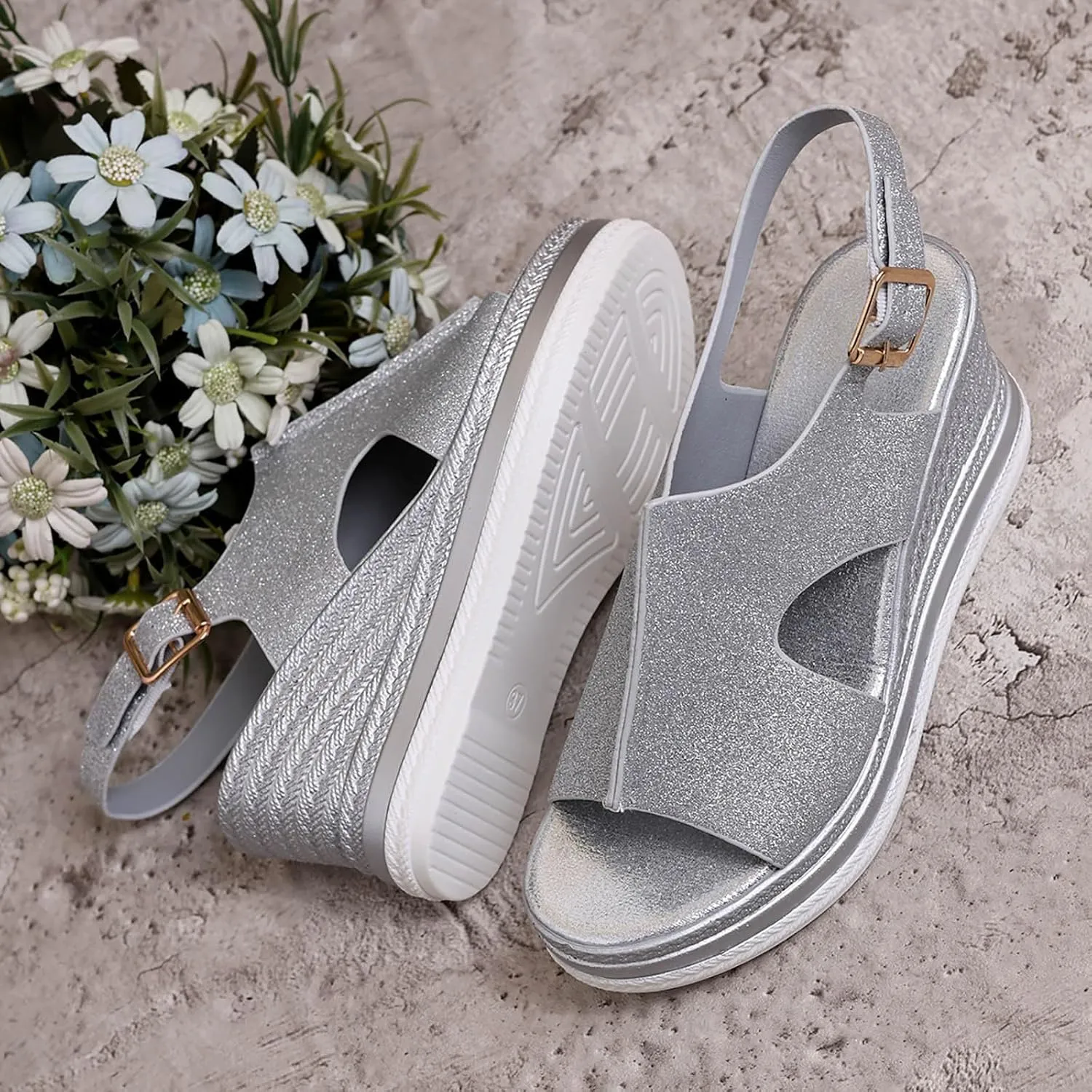 Orthopedic Wedge Sandals for Women Dressy Open Toe Ankle Strap Platform Espadrilles Sandal Boho Flat Non Slip Sandals Beach Casual Shoes