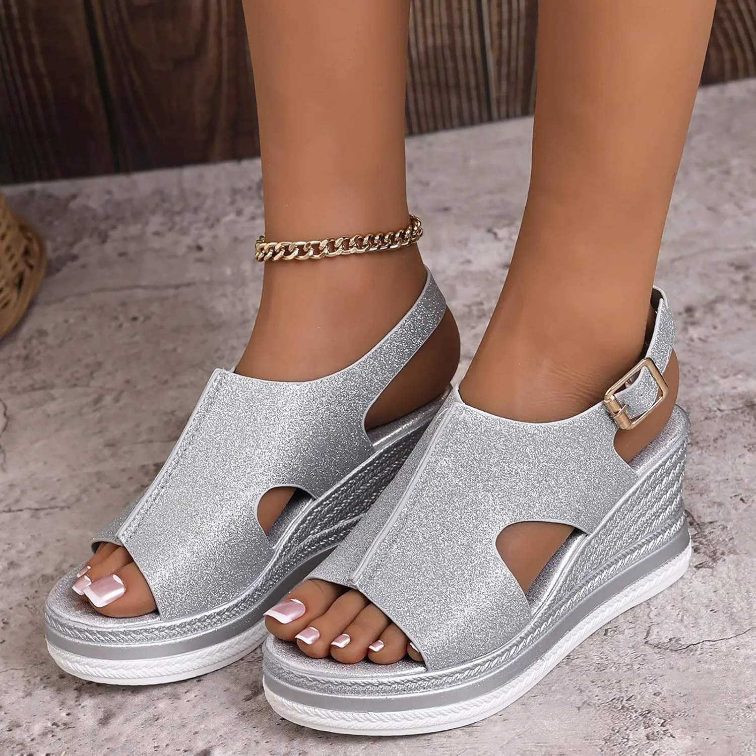Orthopedic Wedge Sandals for Women Dressy Open Toe Ankle Strap Platform Espadrilles Sandal Boho Flat Non Slip Sandals Beach Casual Shoes