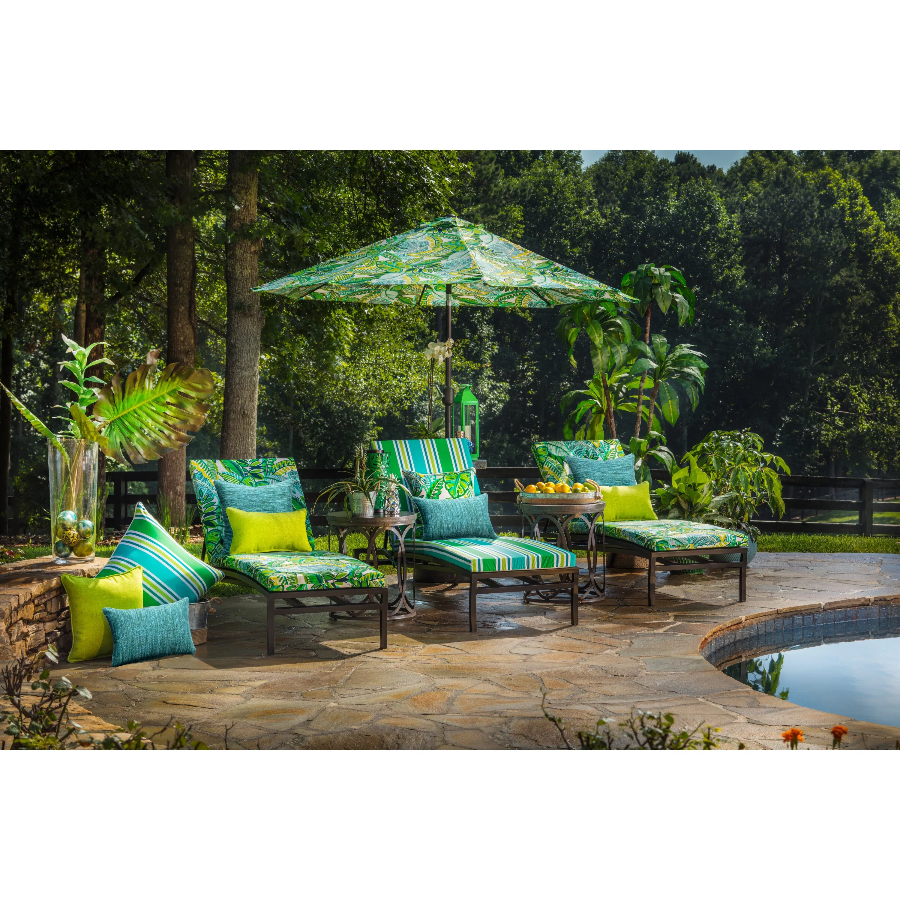 Outdoor/Indoor Baja Linen Lime 16.5-inch Throw Pillow (Set of 2)