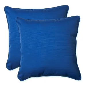 Outdoor/Indoor Fresco Blue 18.5-inch Throw Pillow (Set of 2)