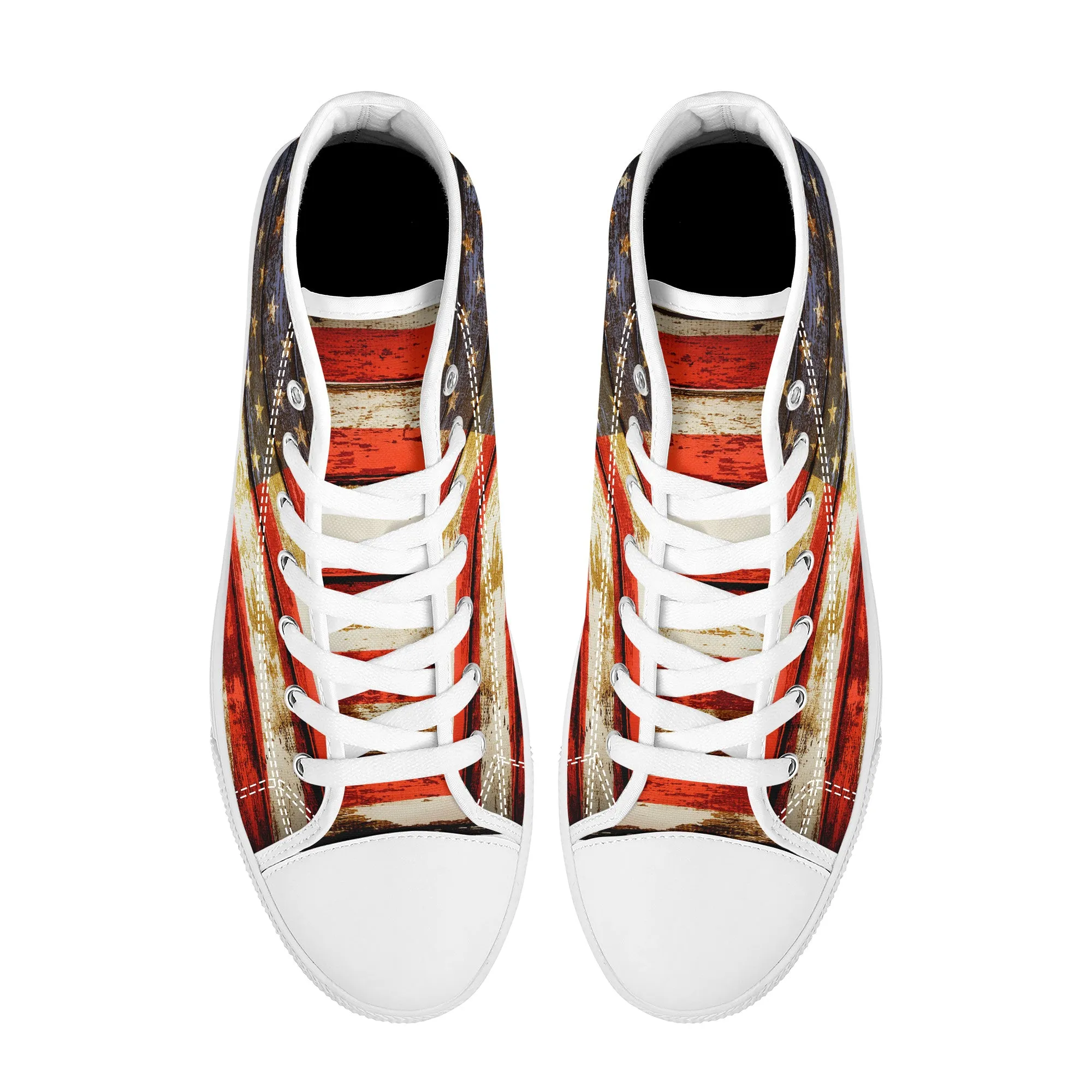 Patriotic American Flag Converse Style High Tops