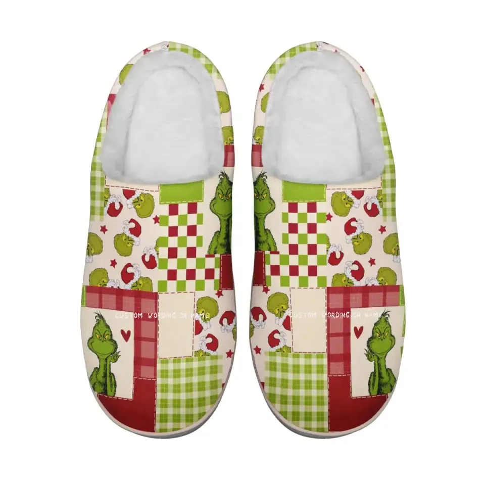 Personalized?Indoor?Slipper,?Custom?Christmas Slippers, Santa Slippers, Cozy Slippers,kitty2020-23025001