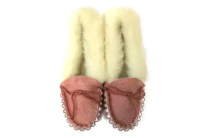 Pink Ladies Moccasins Hard Sole