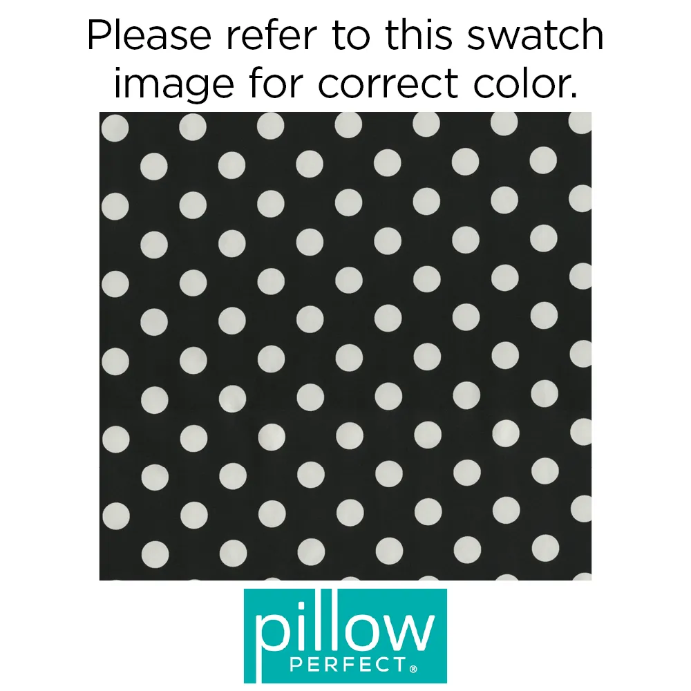 Polka Dot Black Oversized Rectangle Throw Pillow (Set Of 2)
