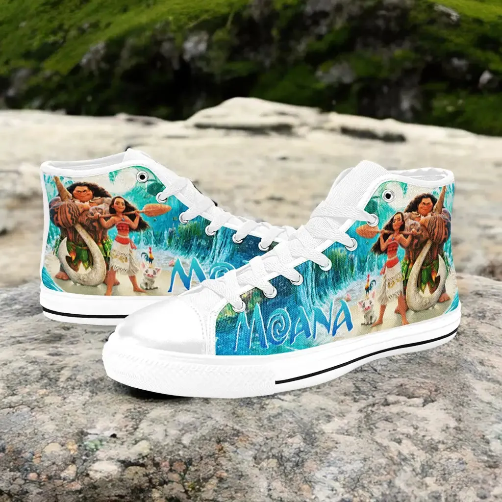 Princess Moana Waialiki Maui Shoes High Top Sneakers for Kids and Adults