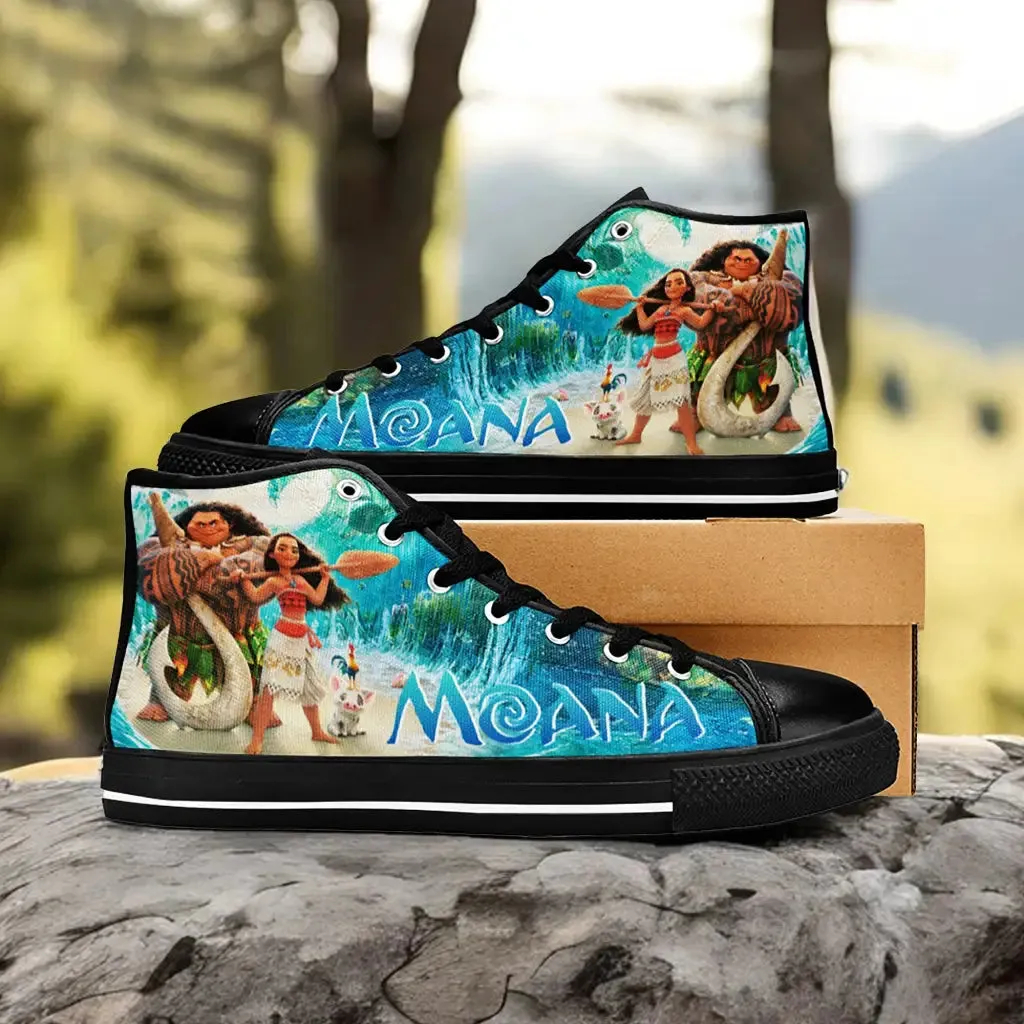 Princess Moana Waialiki Maui Shoes High Top Sneakers for Kids and Adults