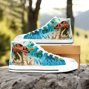 Princess Moana Waialiki Maui Shoes High Top Sneakers for Kids and Adults