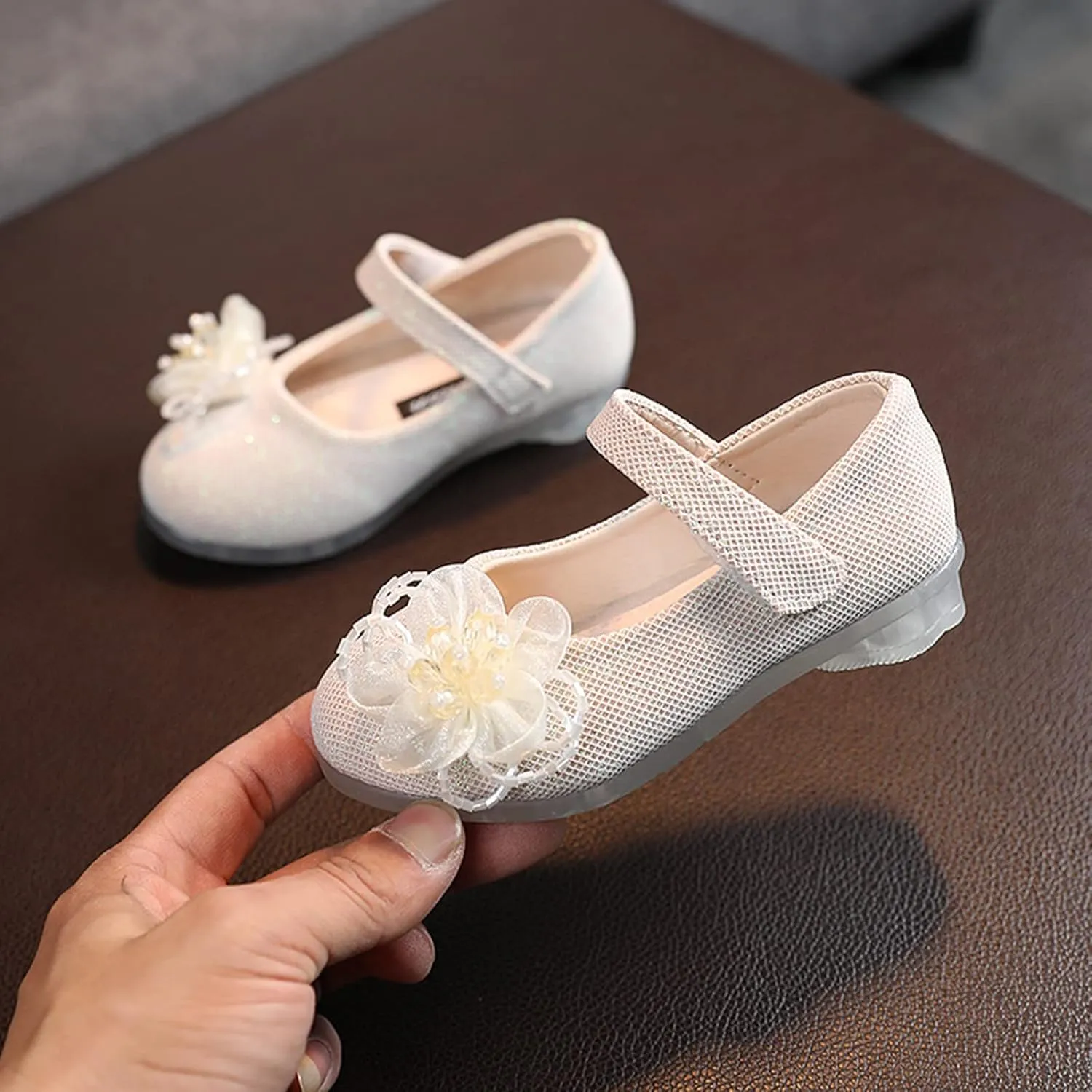 Protective Sandals Toddler Girl Girls Sandals Children Shoes Pearl Flower Princess Shoes Slides Shoes Toddlers