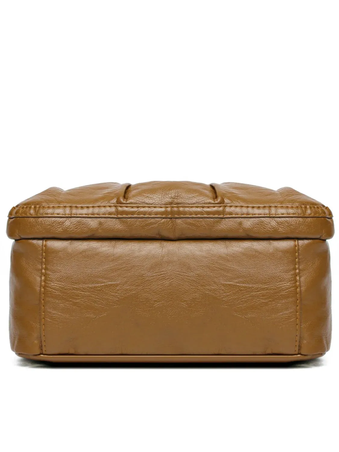 PU Leather Ruched Adjustable Strap Shoulder Bag