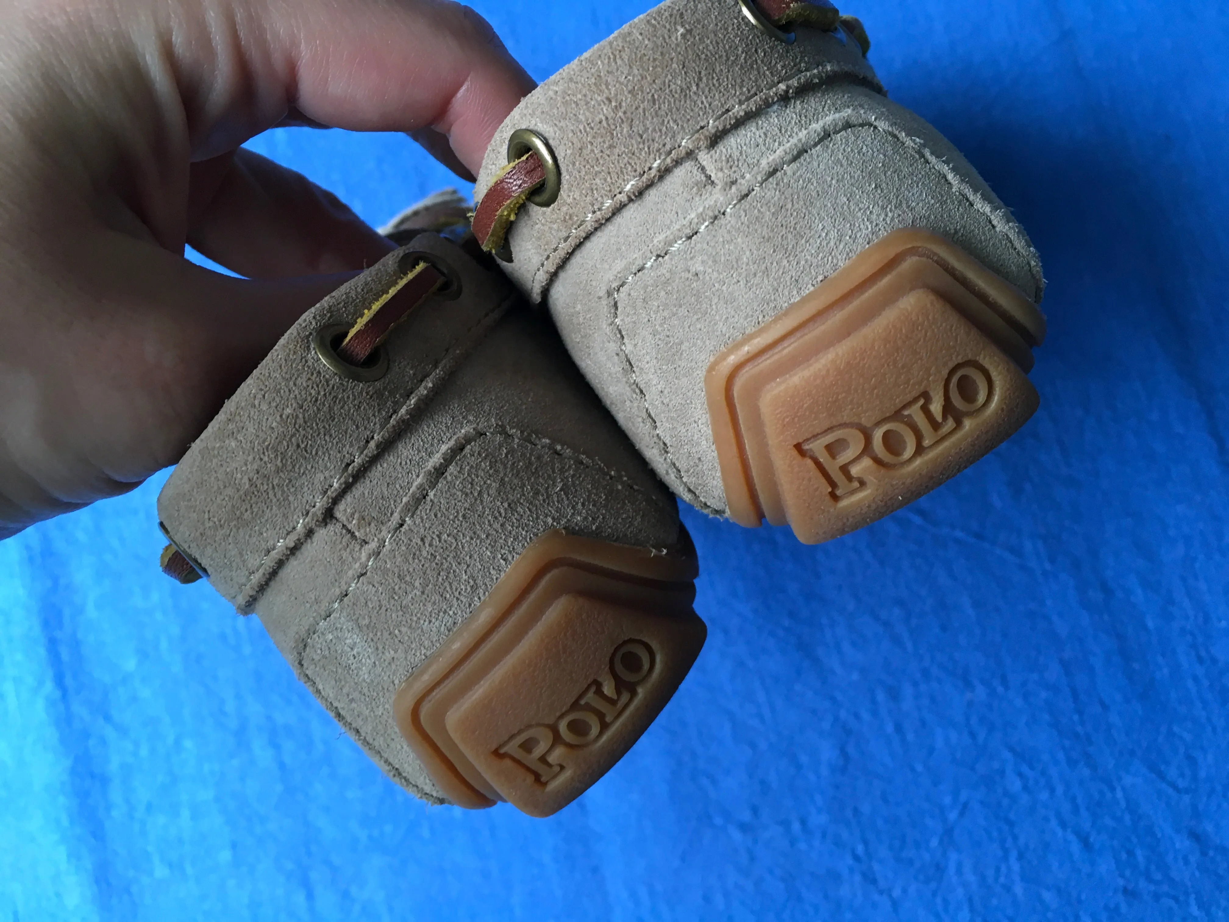 Ralph Lauren Suede Shoes Loafers Moccasins Size 26.5 UK 10 US 9 1/2 Children