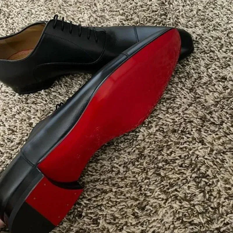 Red Sole Men Shoes Black/Brown Oxfords