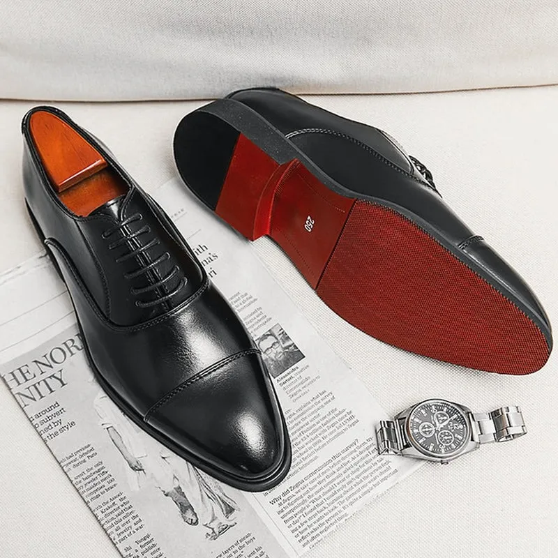 Red Sole Men Shoes Black/Brown Oxfords