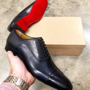 Red Sole Men Shoes Black/Brown Oxfords