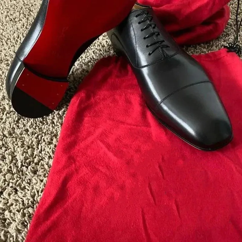 Red Sole Men Shoes Black/Brown Oxfords