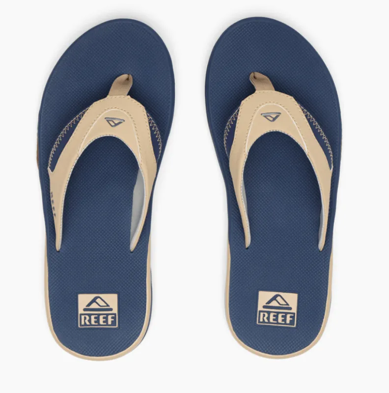 Reef Men's Fanning Flip Flops - Tan/Navy/Tan