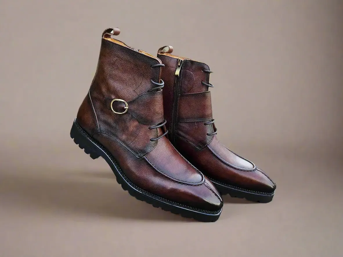 Rugged Split Toe Lace-up Boot