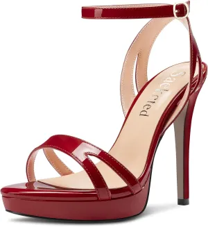 Saekcted Women Stiletto High Platform Heel Peep Open Toe Sandals Ankle Strap Buckle Casual Cute Shoes