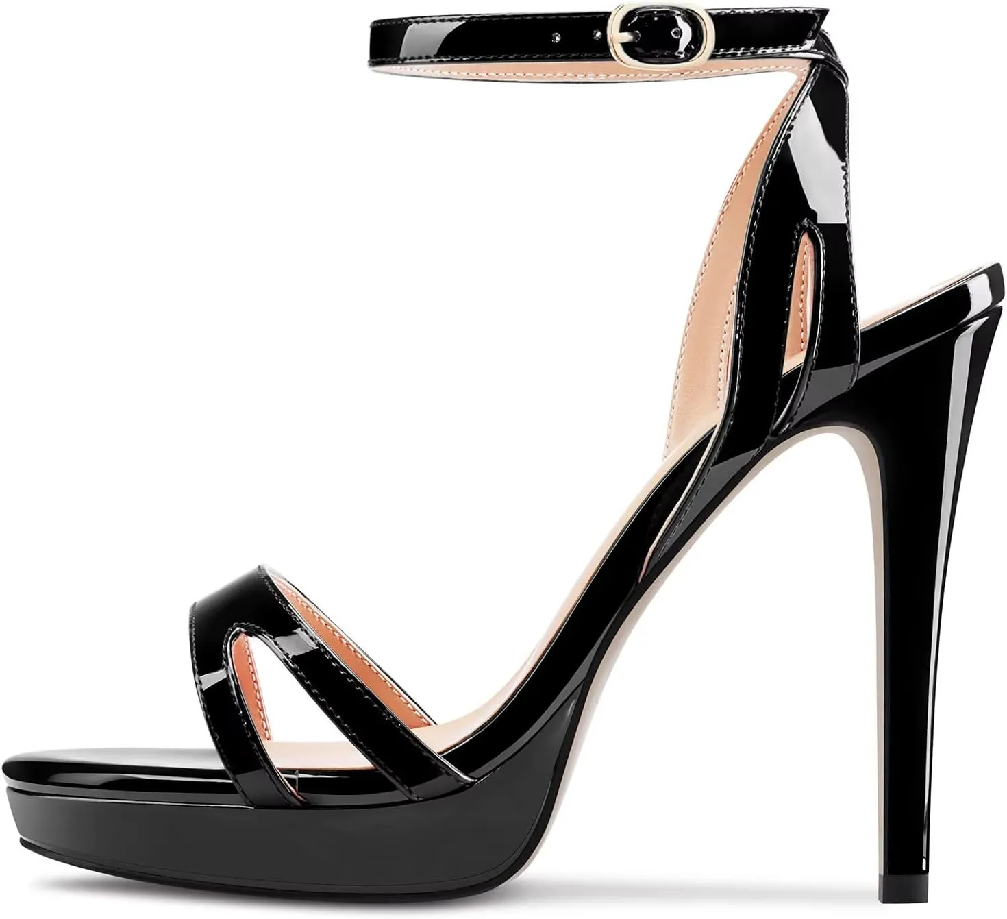 Saekcted Women Stiletto High Platform Heel Peep Open Toe Sandals Ankle Strap Buckle Casual Cute Shoes
