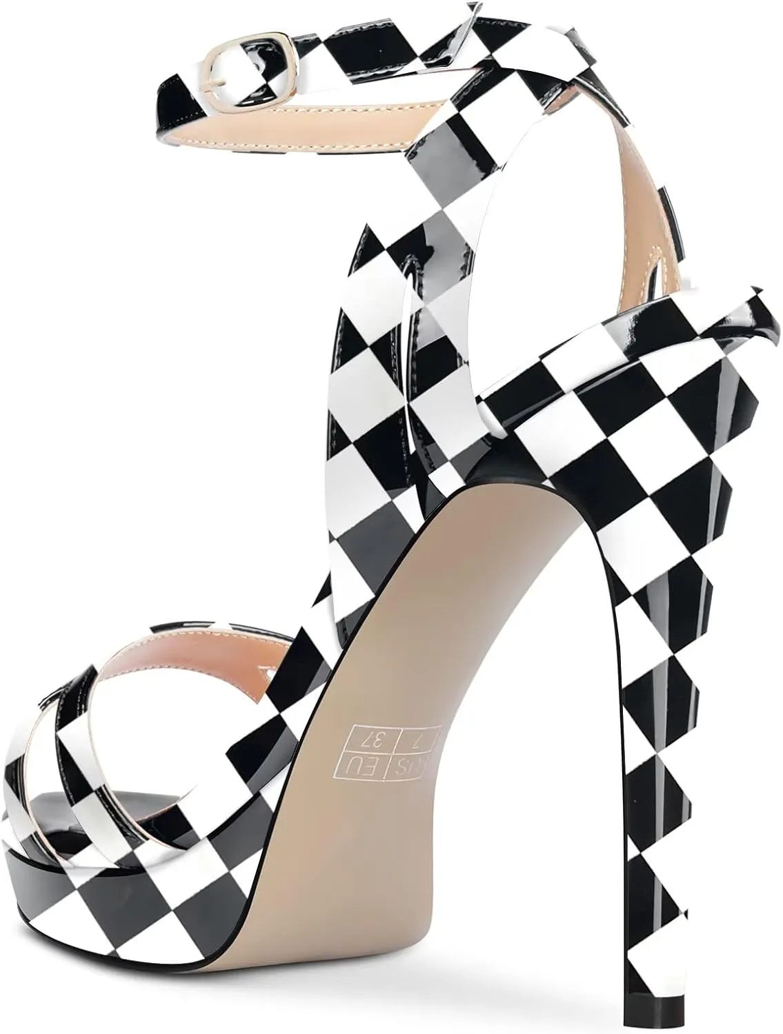 Saekcted Women Stiletto High Platform Heel Peep Open Toe Sandals Ankle Strap Buckle Casual Cute Shoes