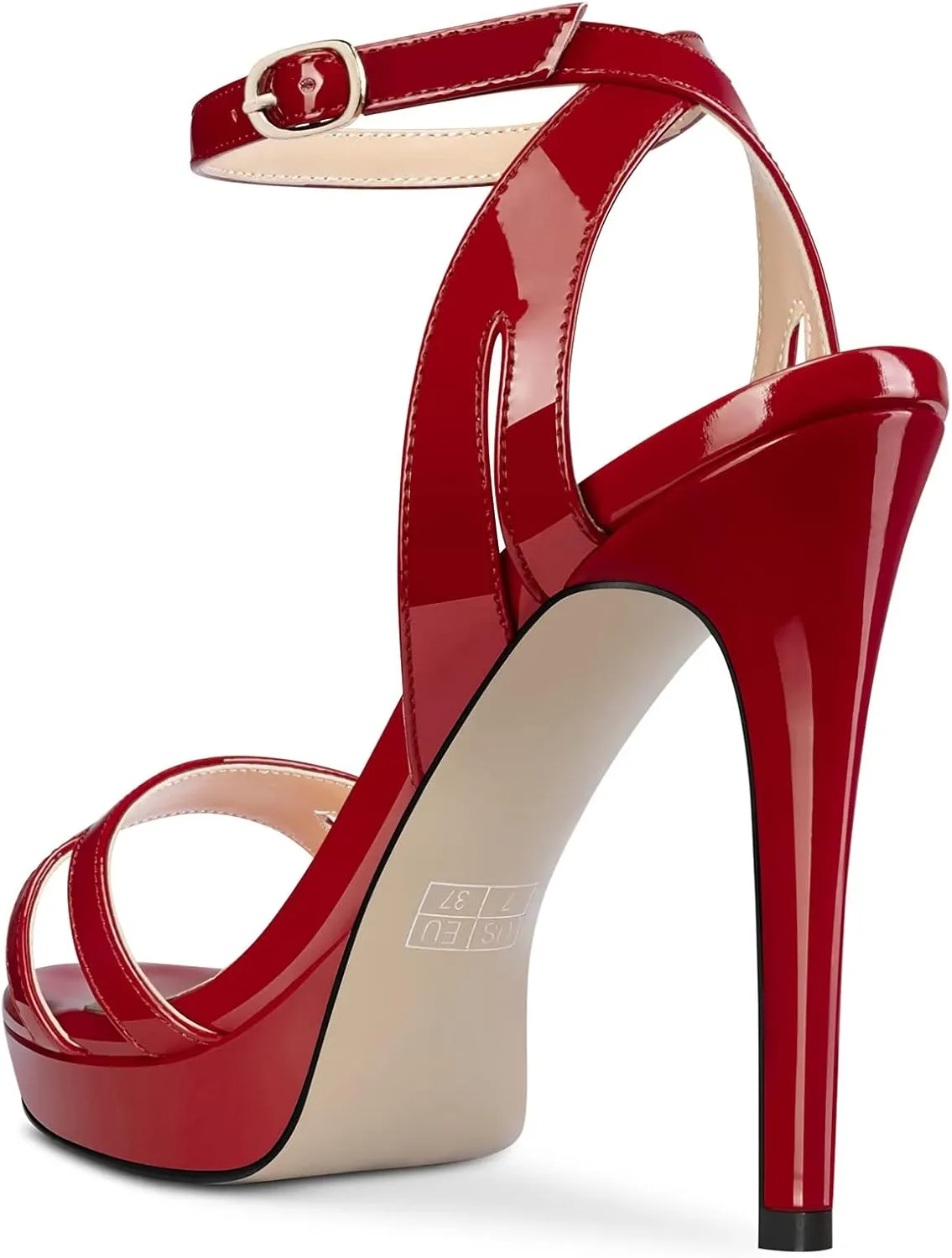 Saekcted Women Stiletto High Platform Heel Peep Open Toe Sandals Ankle Strap Buckle Casual Cute Shoes