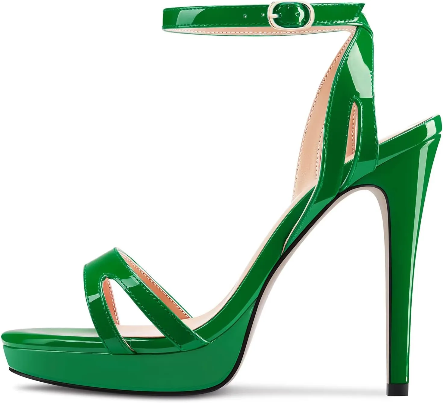 Saekcted Women Stiletto High Platform Heel Peep Open Toe Sandals Ankle Strap Buckle Casual Cute Shoes
