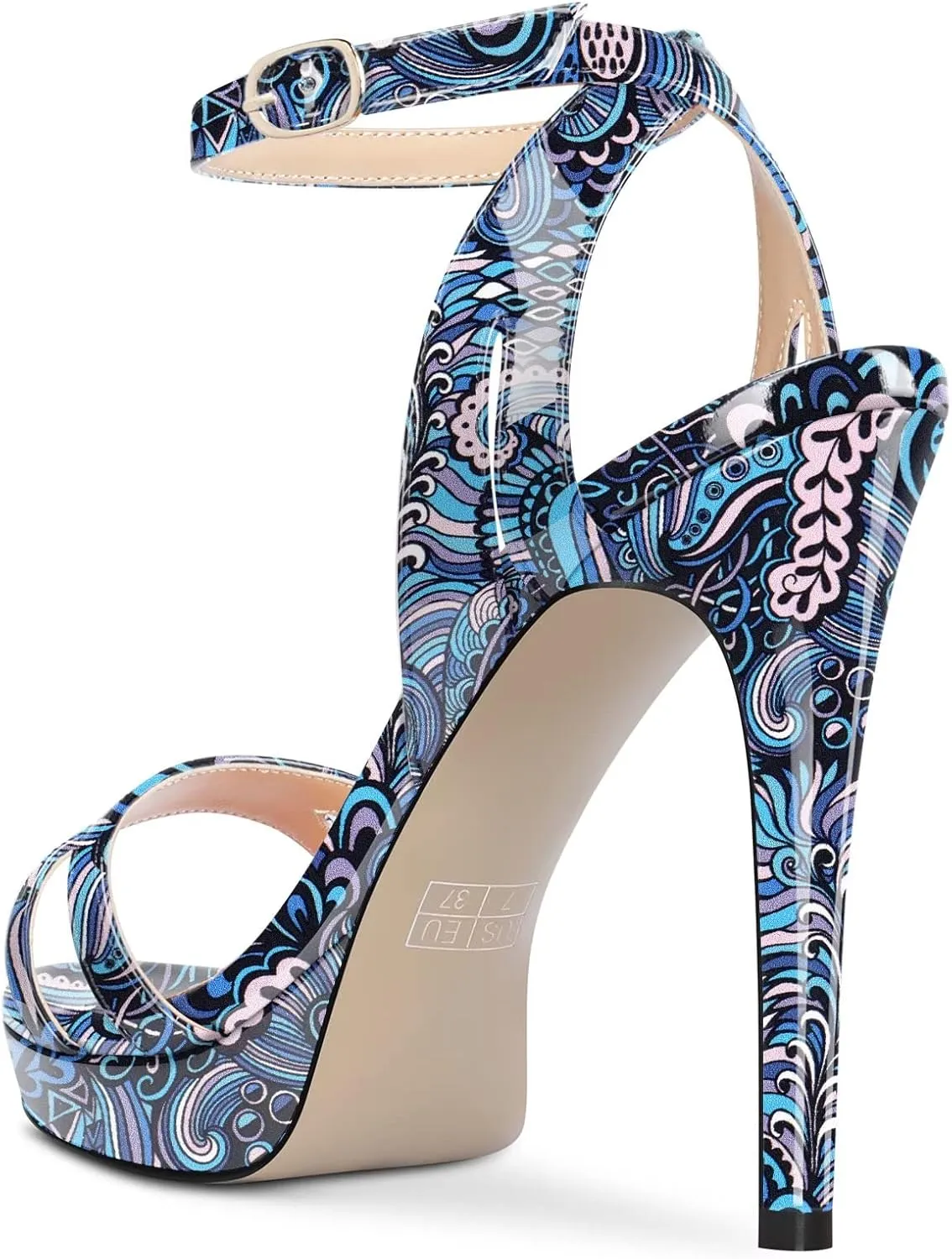 Saekcted Women Stiletto High Platform Heel Peep Open Toe Sandals Ankle Strap Buckle Casual Cute Shoes