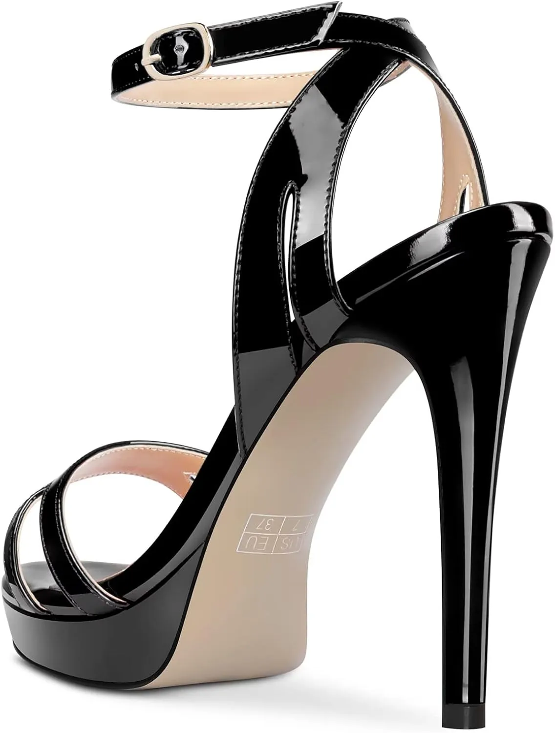 Saekcted Women Stiletto High Platform Heel Peep Open Toe Sandals Ankle Strap Buckle Casual Cute Shoes