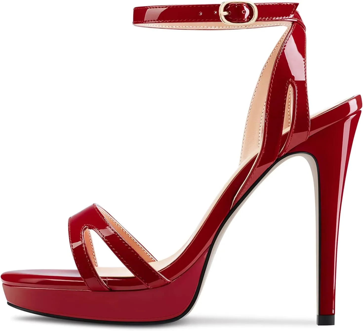Saekcted Women Stiletto High Platform Heel Peep Open Toe Sandals Ankle Strap Buckle Casual Cute Shoes