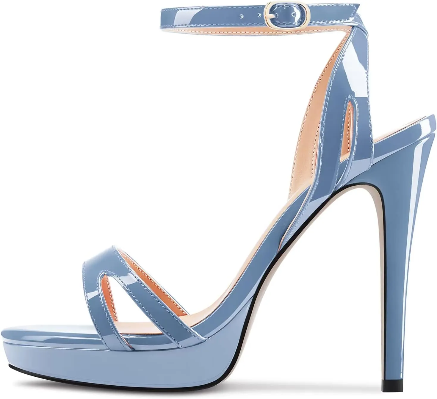 Saekcted Women Stiletto High Platform Heel Peep Open Toe Sandals Ankle Strap Buckle Casual Cute Shoes